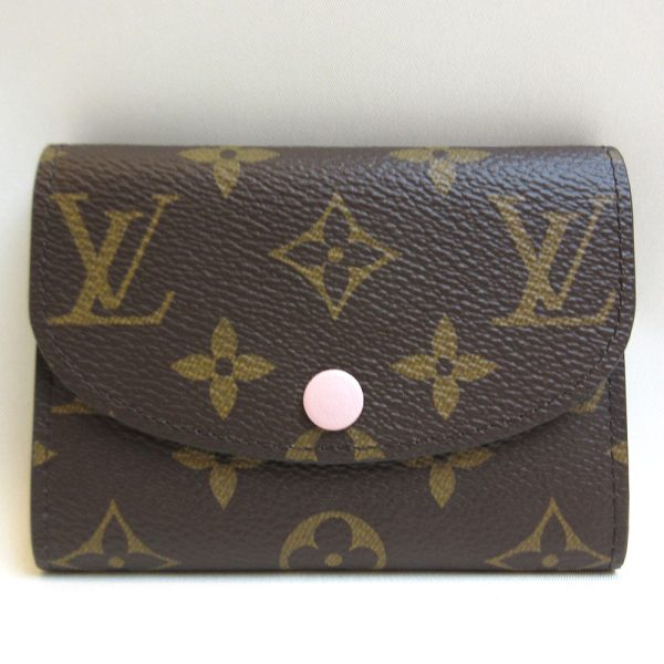 3 lv210208 1u Louis Vuitton Porto Mone Rosalie Rose Ballerine Mini Wallet Coin Case Pink M62361