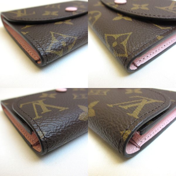 3 lv210208 1u 02 Louis Vuitton Porto Mone Rosalie Rose Ballerine Mini Wallet Coin Case Pink M62361