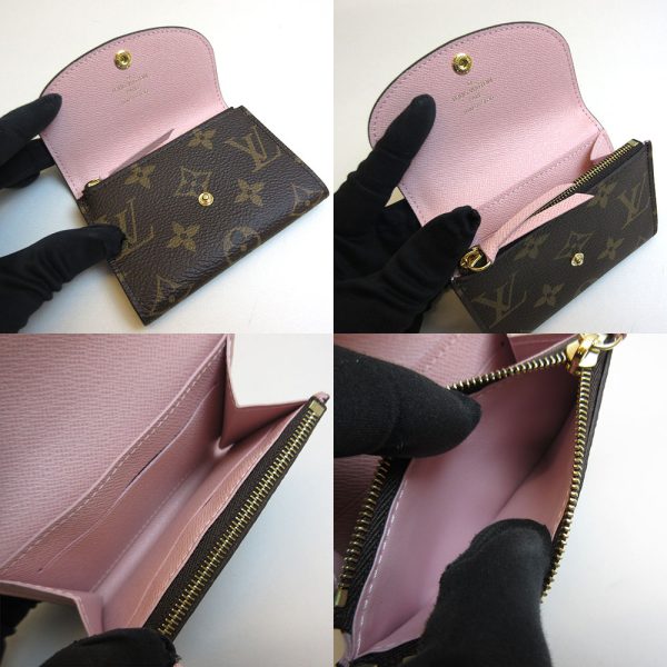 3 lv210208 1u 03 Louis Vuitton Porto Mone Rosalie Rose Ballerine Mini Wallet Coin Case Pink M62361