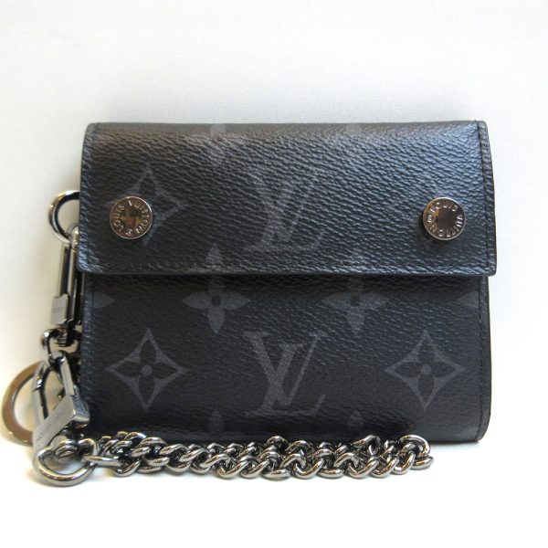 3 lv210415 2ta Louis Vuitton Chain Black Mini Wallet Eclipse M63510