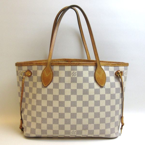 3 lv210802 1u 01 Louis Vuitton Neverfull PM Damier Azur White Tote Bag