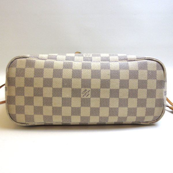 3 lv210802 1u 02 Louis Vuitton Neverfull PM Damier Azur White Tote Bag