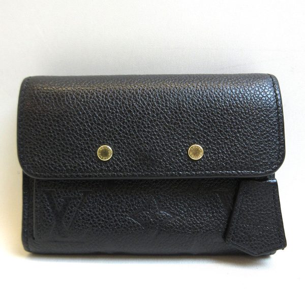 3 lv210826 3ta Louis Vuitton Portefeuille Pont Neuf Noir Black Mini Wallet Empreinte M62184