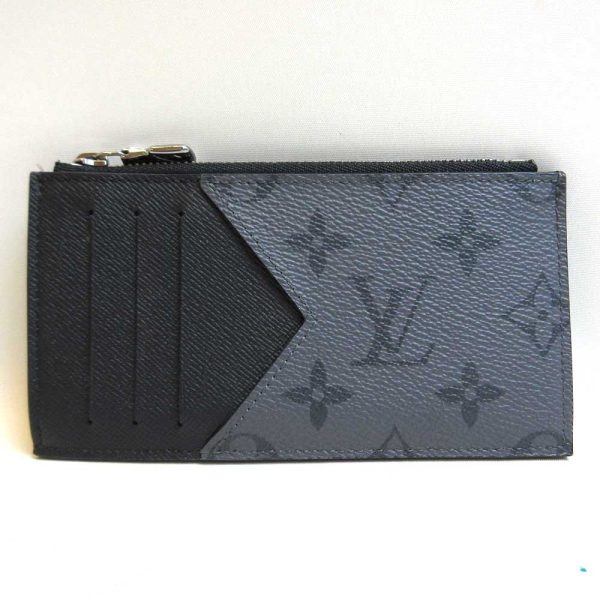 3 lv210930 3ta Louis Vuitton Coin Card Holder Black Coin Eclipse Reverse M69533