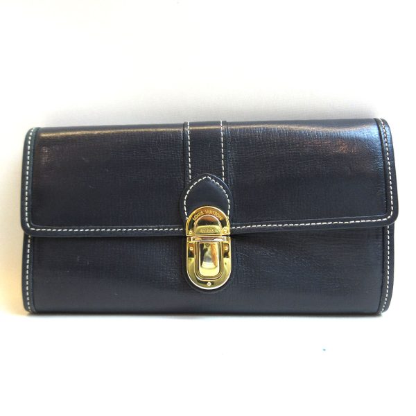 3 lv211011 1 Louis Vuitton Long Wallet Portefeuille Sarah Cuir Utah Blue