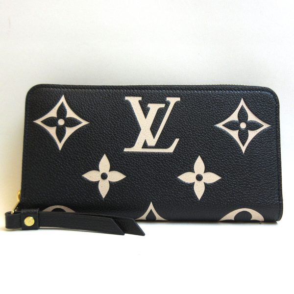 3 lv211110 1u Louis Vuitton Bicolor Empreinte Zippy Black Long Wallet