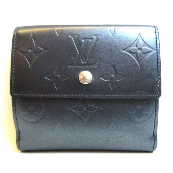 3 lv211116 1ta Louis Vuitton Portomonebier Cult Black Blue Mini Wallet Monogram Matte