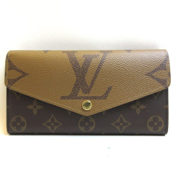 3 lv211118 1ta Louis Vuitton Sarah Brown Long Wallet Giant Reverse M80726