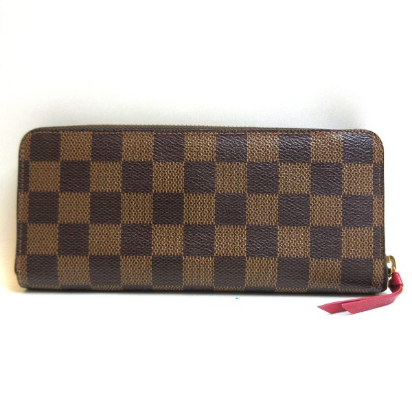 3 lv220130 1ta Louis Vuitton Wallet Portefeuil Clemence Long Wallet Ebene Threes Brown