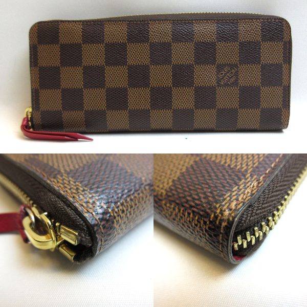 3 lv220130 1ta 01 Louis Vuitton Wallet Portefeuil Clemence Long Wallet Ebene Threes Brown