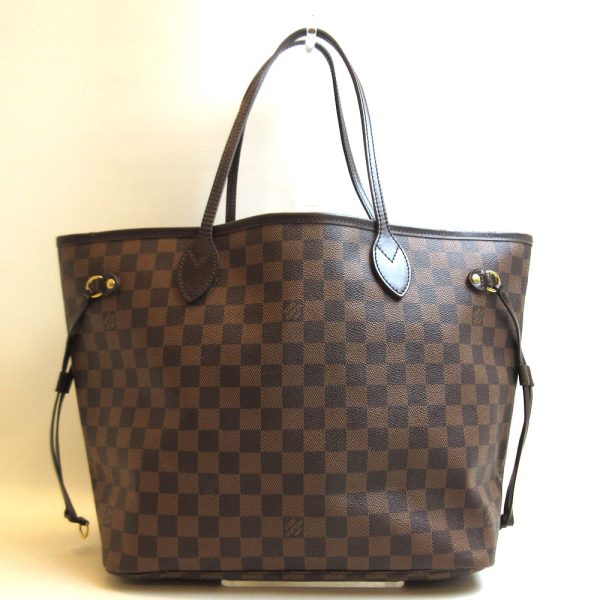 3 lv220131 1ta Louis Vuitton Neverfull MM Ebene Tote Shoulder Bag Damier