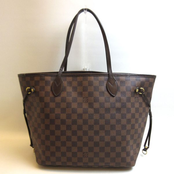 3 lv220131 1ta 01 Louis Vuitton Neverfull MM Ebene Tote Shoulder Bag Damier