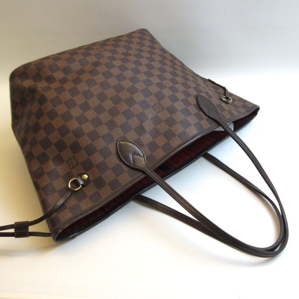 3 lv220131 1ta 03 Louis Vuitton Neverfull MM Ebene Tote Shoulder Bag Damier