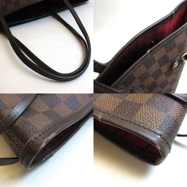 3 lv220131 1ta 05 Louis Vuitton Neverfull MM Ebene Tote Shoulder Bag Damier