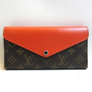 3 lv220206 1u Celine Macadam PVC Leather Long Wallet Brown Black