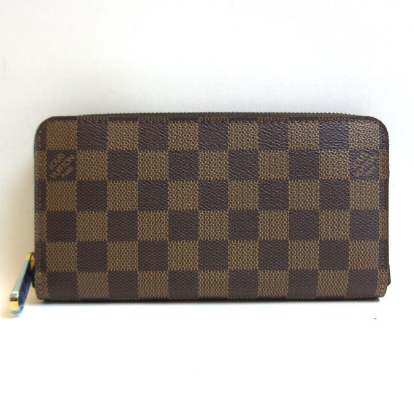 3 lv220218 1ta Louis Vuitton Zippy Wallet Ebene Brown Long Wallet