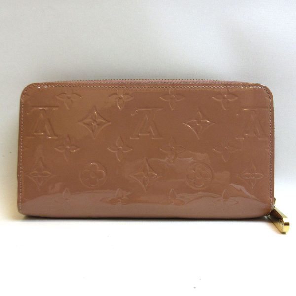 3 lv220306 8ta 01 Louis Vuitton Zippy Wallet Long Wallet Rose Velour Pink Beige Vernis