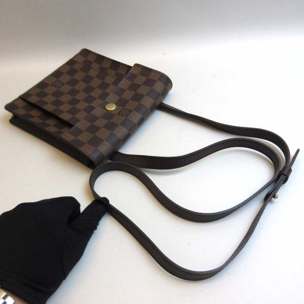 3 lv220526 1ta 02 Louis Vuitton Pimlico Ebene Brown Mini Shoulder Bag Damier