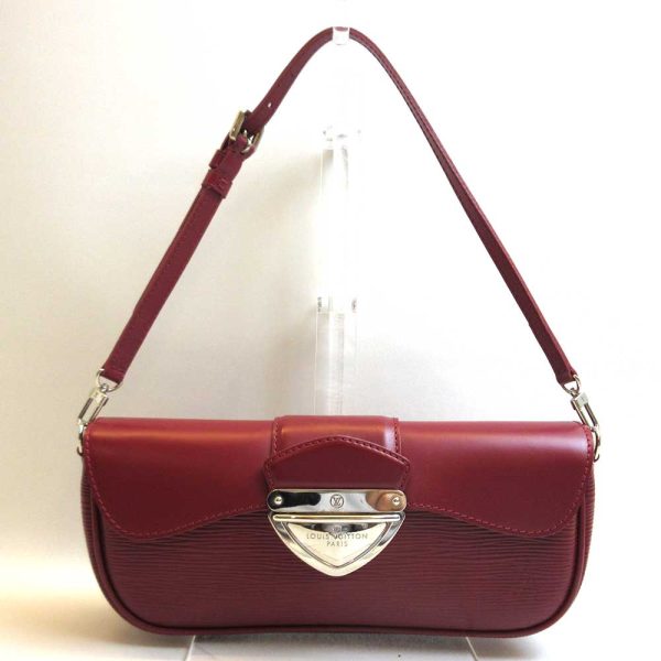 3 lv220629 3ta Louis Vuitton Pochette Montaigne Red Clutch 2way Epi