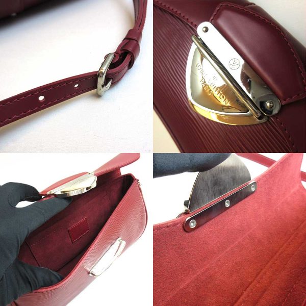 3 lv220629 3ta 03 Louis Vuitton Pochette Montaigne Red Clutch 2way Epi