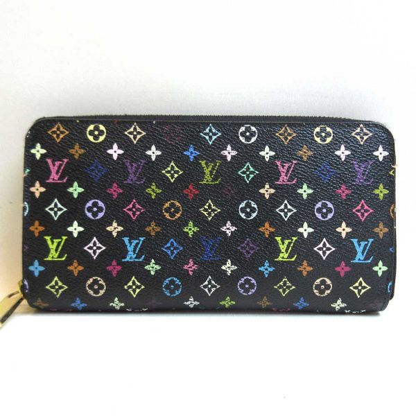 3 lv220722 1u Louis Vuitton Zippy Wallet Monogram Multi Black Long Wallet