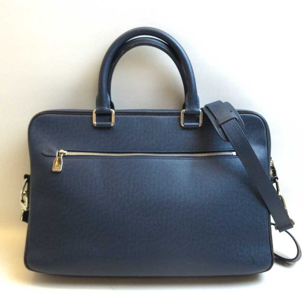 3 lv220804 1ta Louis Vuitton Porte Cuman Blue Bag Briefcase 2way Taiga