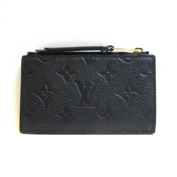 3 lv220804 3ta 01 Louis Vuitton Porto Carte Zip Black Coin Case Card Case Empreinte