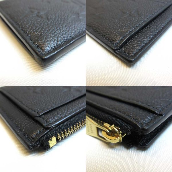 3 lv220804 3ta 02 Louis Vuitton Porto Carte Zip Black Coin Case Card Case Empreinte