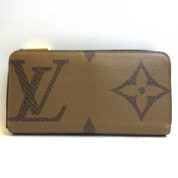 3 lv220825 1ta Louis Vuitton Zippy Brown Long Wallet Monogram Giant Reverse