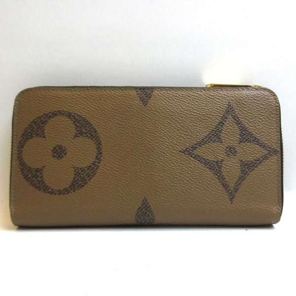 3 lv220825 1ta 01 Louis Vuitton Zippy Brown Long Wallet Monogram Giant Reverse