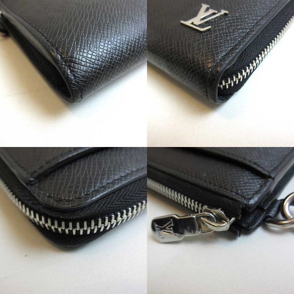 3 lv221030 5u 02 Louis Vuitton Wallet Taiga Zippy Dragonne M69409 Noir Black