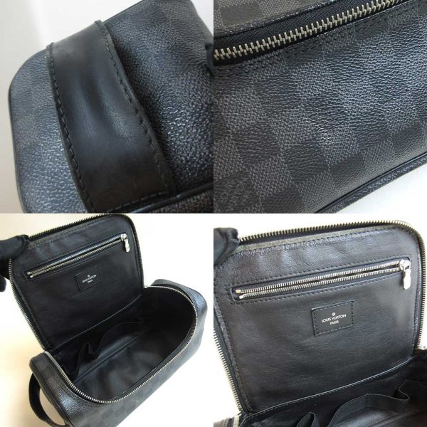 3 lv221118 1ta 03 Louis Vuitton Toilet Pouch Clutch Bag Damier Graphite