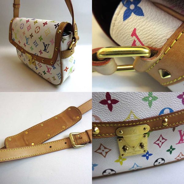 3 lv230118 1ta 02 Louis Vuitton Sologne White Shoulder Bag Multicolor