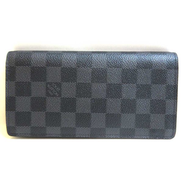 3 lv230226 1u Louis Vuitton Portefeuille Blaza Damier Graphite Long Wallet Black