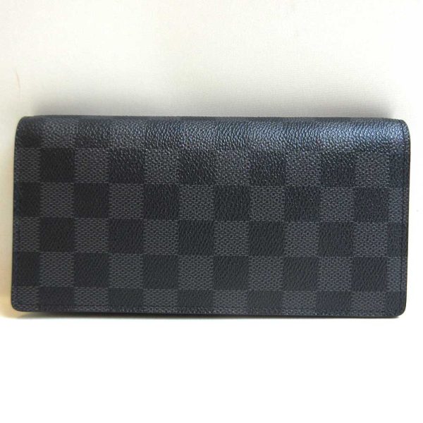 3 lv230226 1u 01 Louis Vuitton Portefeuille Blaza Damier Graphite Long Wallet Black