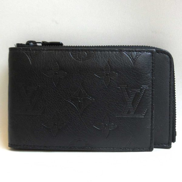 3 lv230317 2u Louis Vuitton Coin Shadow Hybrid Wallet Card Case M81526 Black