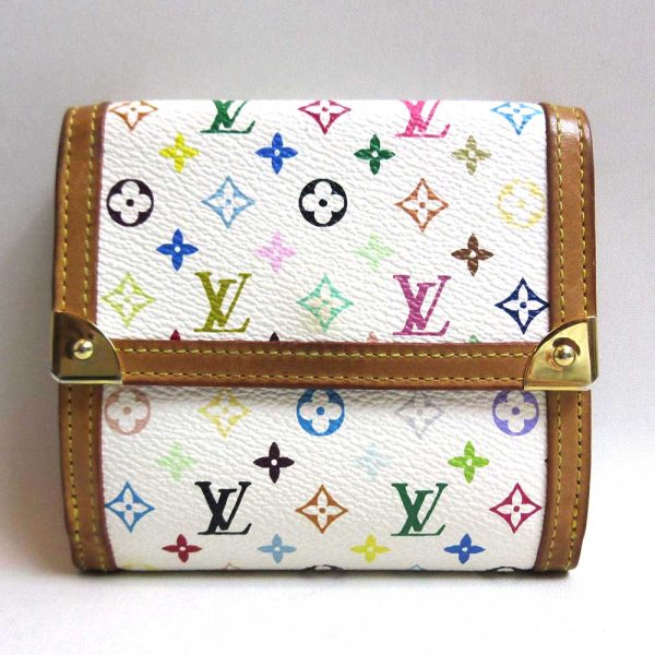 3 lv230403 1u Louis Vuitton Wallet Monogram Multi Tri fPortobier Cult White