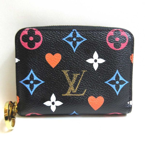 3 lv230706 1u Louis Vuitton Wallet Multicolor Zippy Coin Case Black