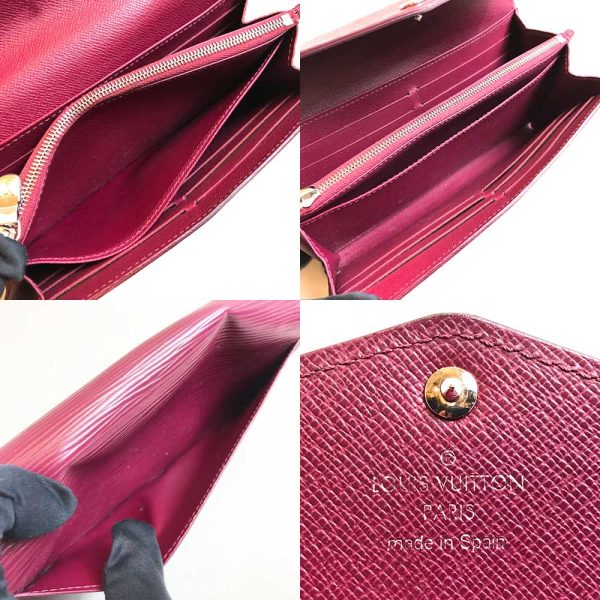 3 lv230902 3m 04 Louis Vuitton Epi Portefeuille Sarah Wallet Fuchsia Red