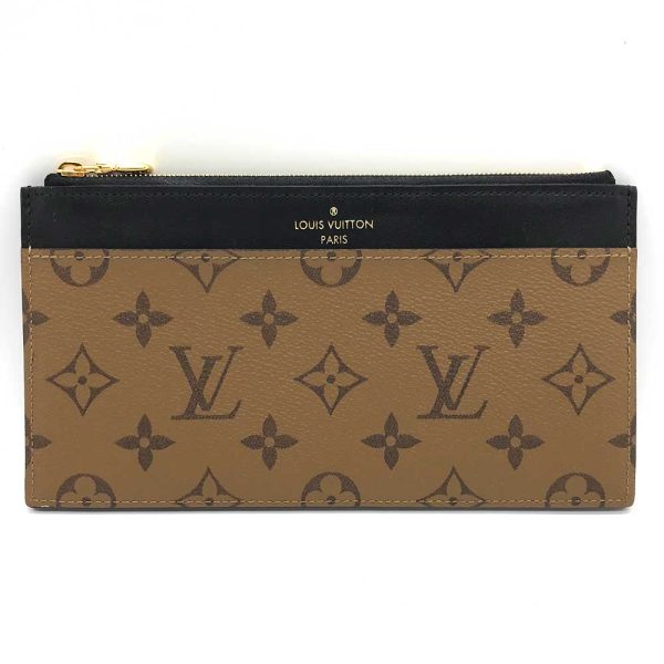 3 lv231007 7m Louis Vuitton Long Wallet Monogram Reverse Slim Brown