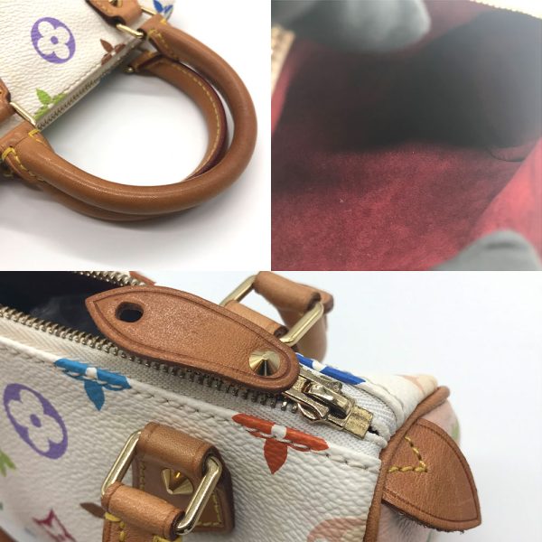 3 lv231127 2o 03 Louis Vuitton Mini Speedy White Multicolor White M92645