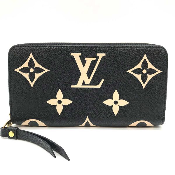 3 lv231214 5u Louis Vuitton Bicolor Empreinte Zippy Black Long Wallet