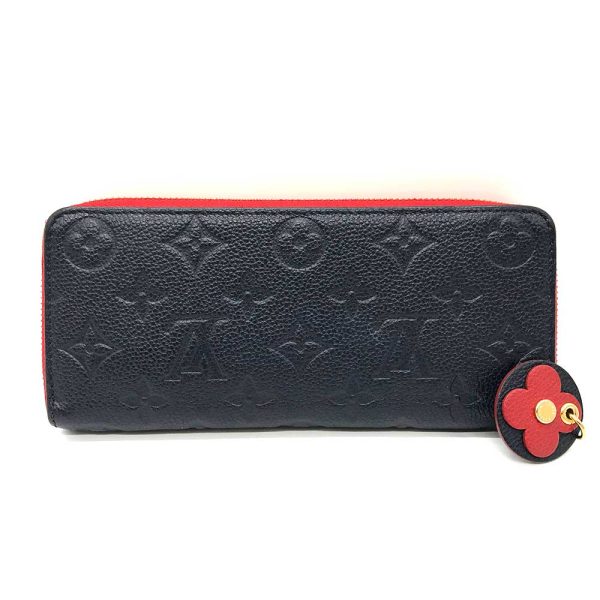 3 lv240322 1r Louis Vuitton Long Wallet Clemence Empreinte Flower Charm