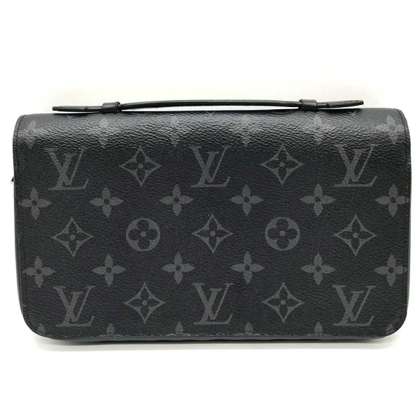 3 lv240322 3r Louis Vuitton Zippy XL Eclipse Black Long Wallet Black