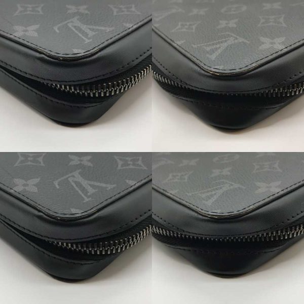 3 lv240322 3r 02 Louis Vuitton Zippy XL Eclipse Black Long Wallet Black