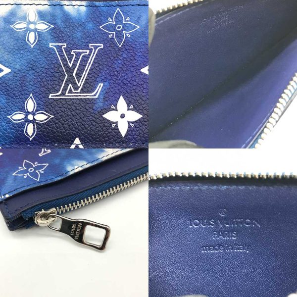 3 lv240404 2r 03 Louis Vuitton Bandana Monogram Coin Card Case M81432 Blue