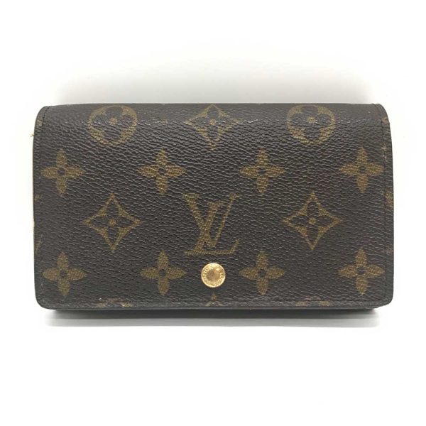 3 lv240411 3r Louis Vuitton Monogram Portomone Vietresor Wallet Brown