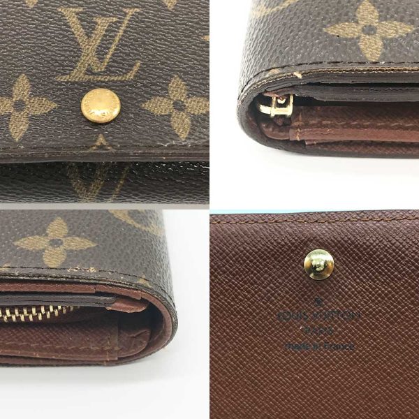 3 lv240411 3r 03 Louis Vuitton Monogram Portomone Vietresor Wallet Brown