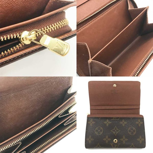 3 lv240411 3r 04 Louis Vuitton Monogram Portomone Vietresor Wallet Brown