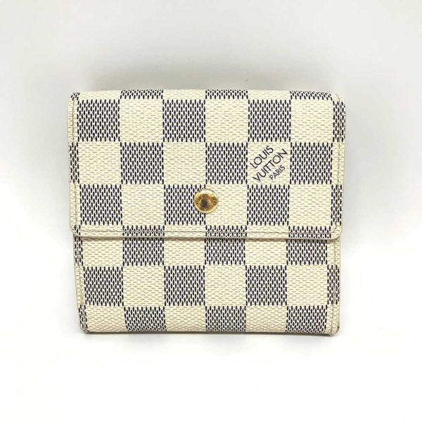 3 lv240502 2r LOUIS VUITTON Portefeuille Elise Damier Azur White